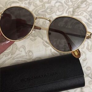 BCBGMaxAzria Gold Frame Sunglasses with Black Case